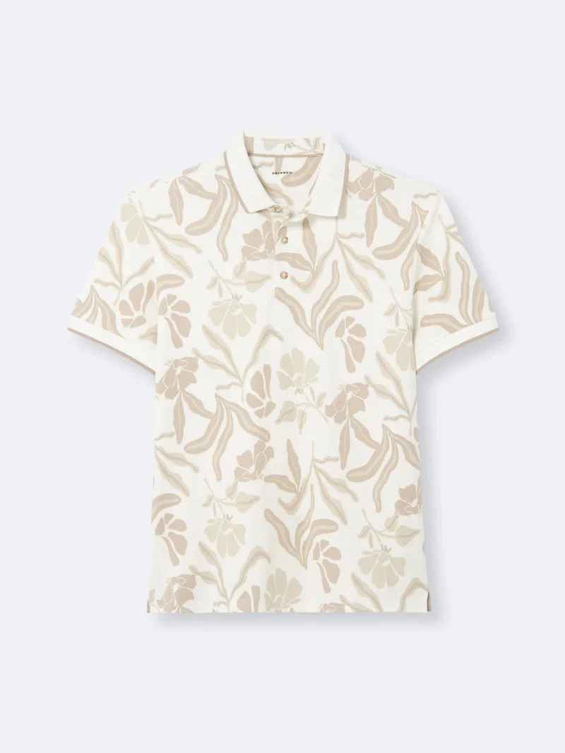 Polo manches courtes 100% coton fleuri