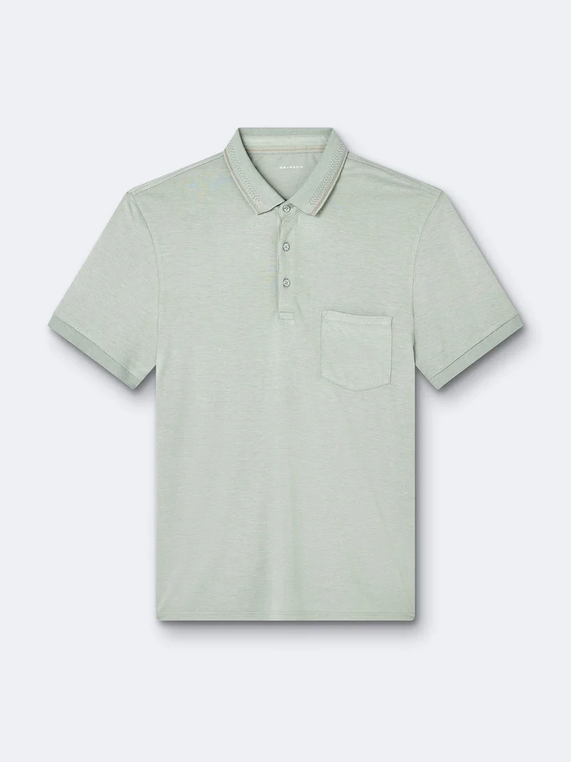 Polo manches courtes en viscose faux-uni