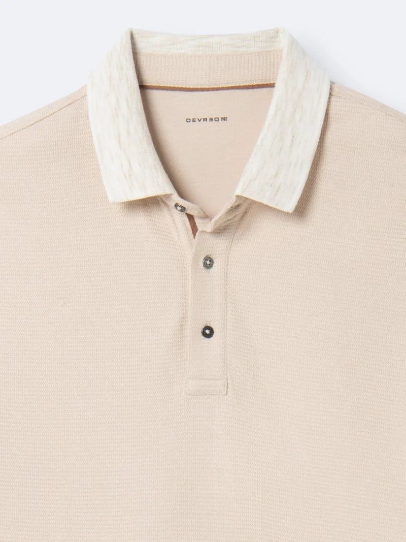 Polo manches courtes en coton à relief