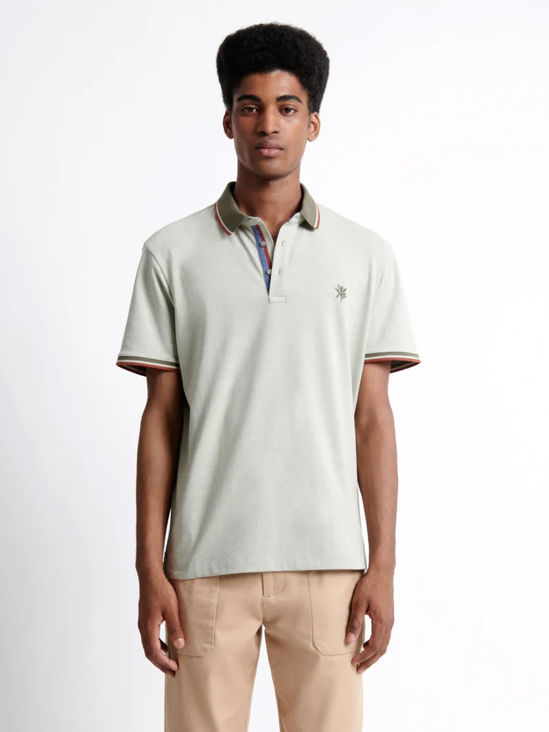 Polo manches courtes brodé en coton