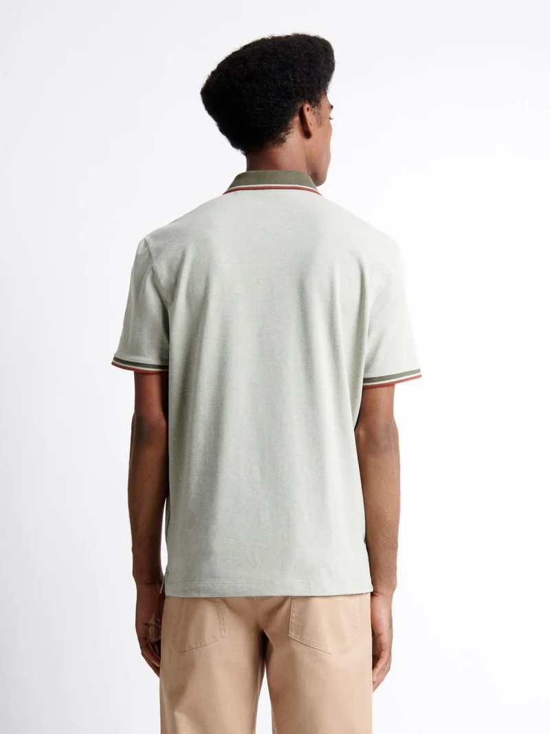 Polo manches courtes brodé en coton