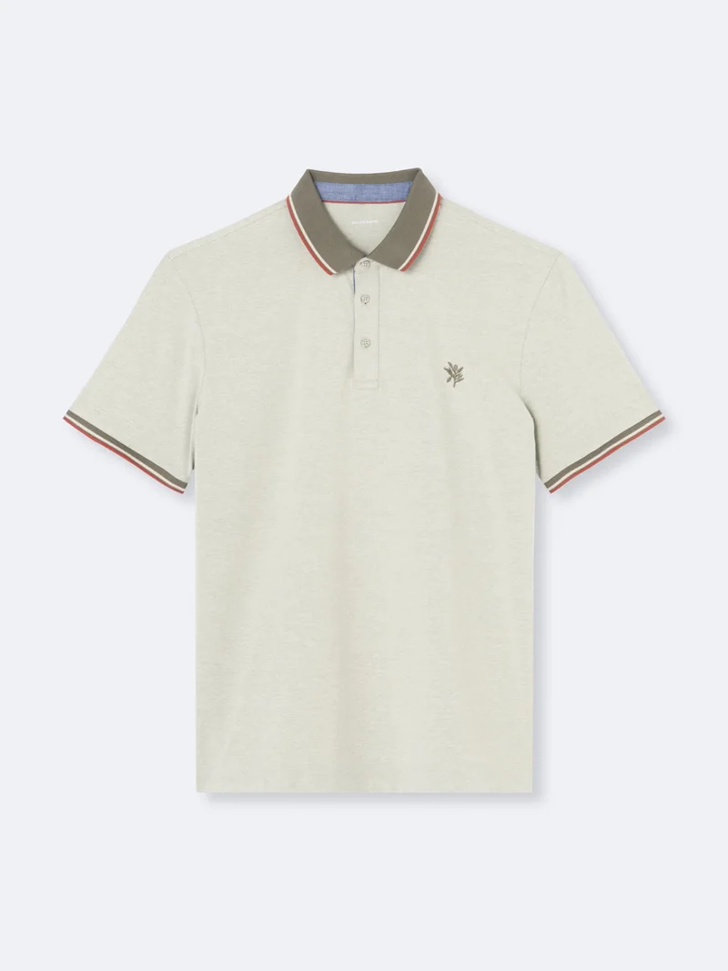 Polo manches courtes brodé en coton