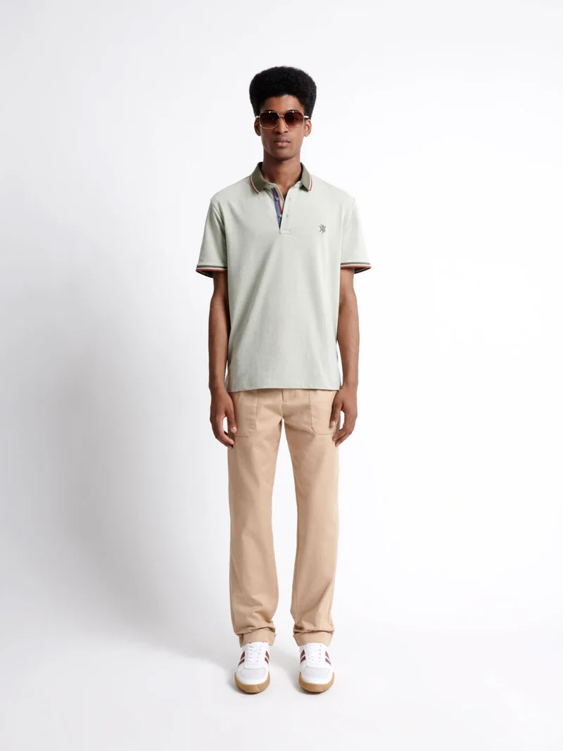 Polo manches courtes brodé en coton
