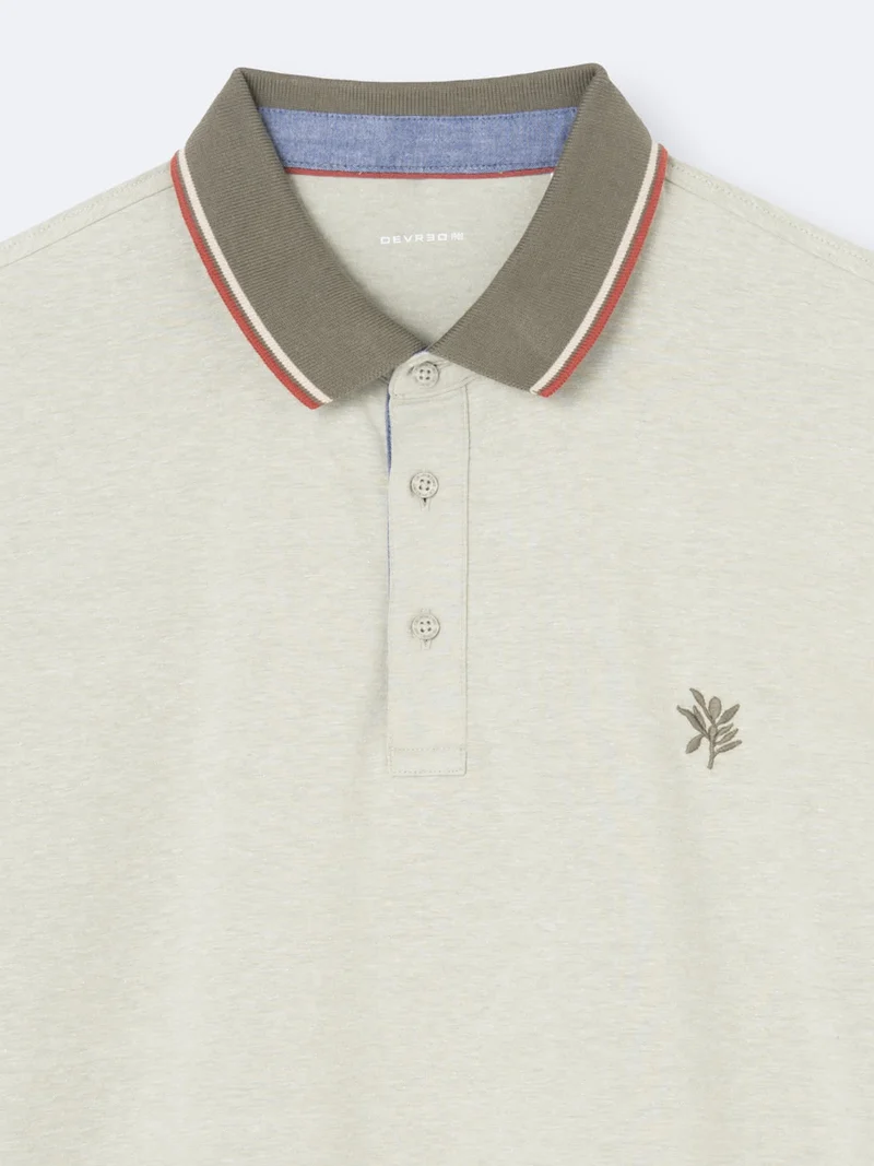 Polo manches courtes brodé en coton