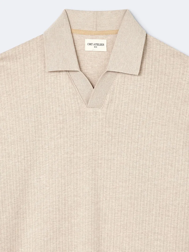 Polo manches courtes en coton col requin