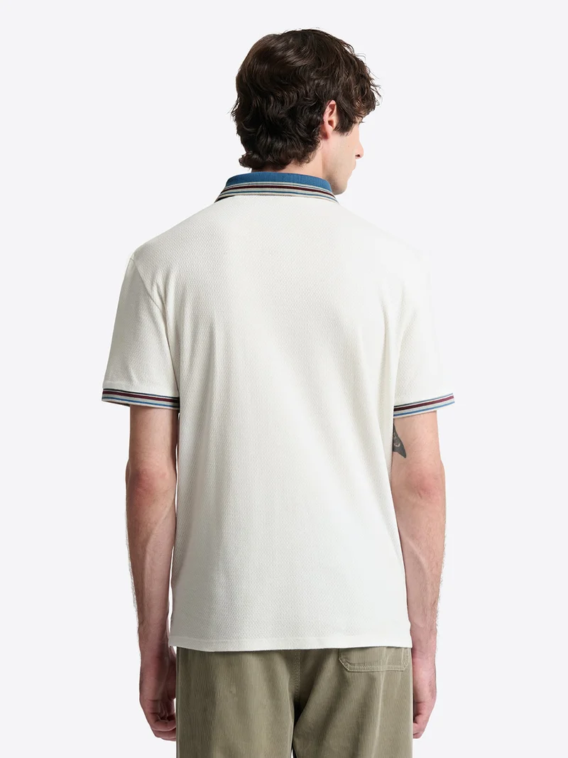 Polo col rayé en coton