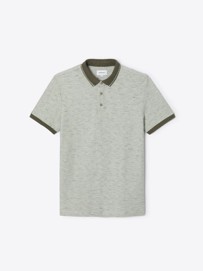 Polo col boutonné en coton