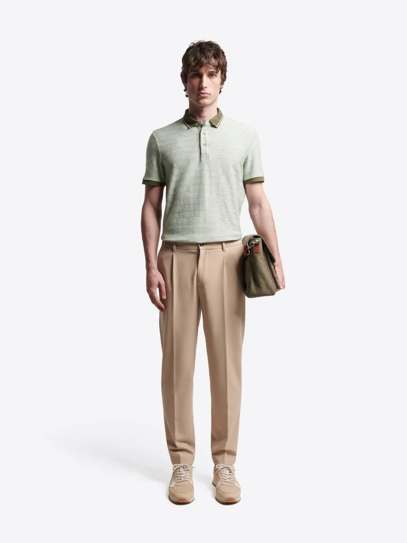 Polo col boutonné en coton