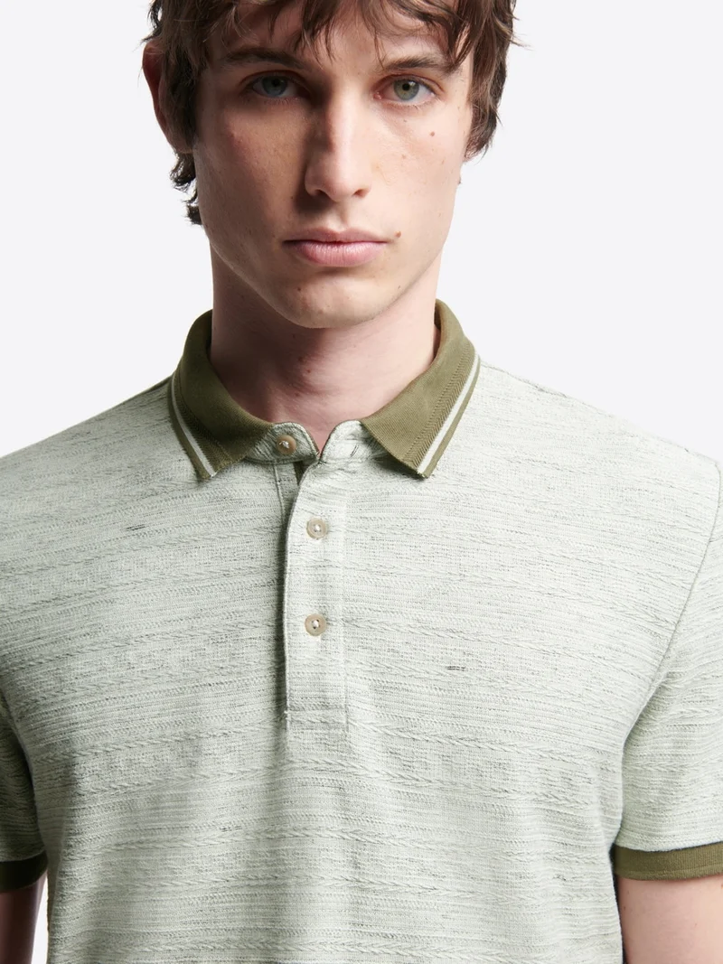 Polo col boutonné en coton