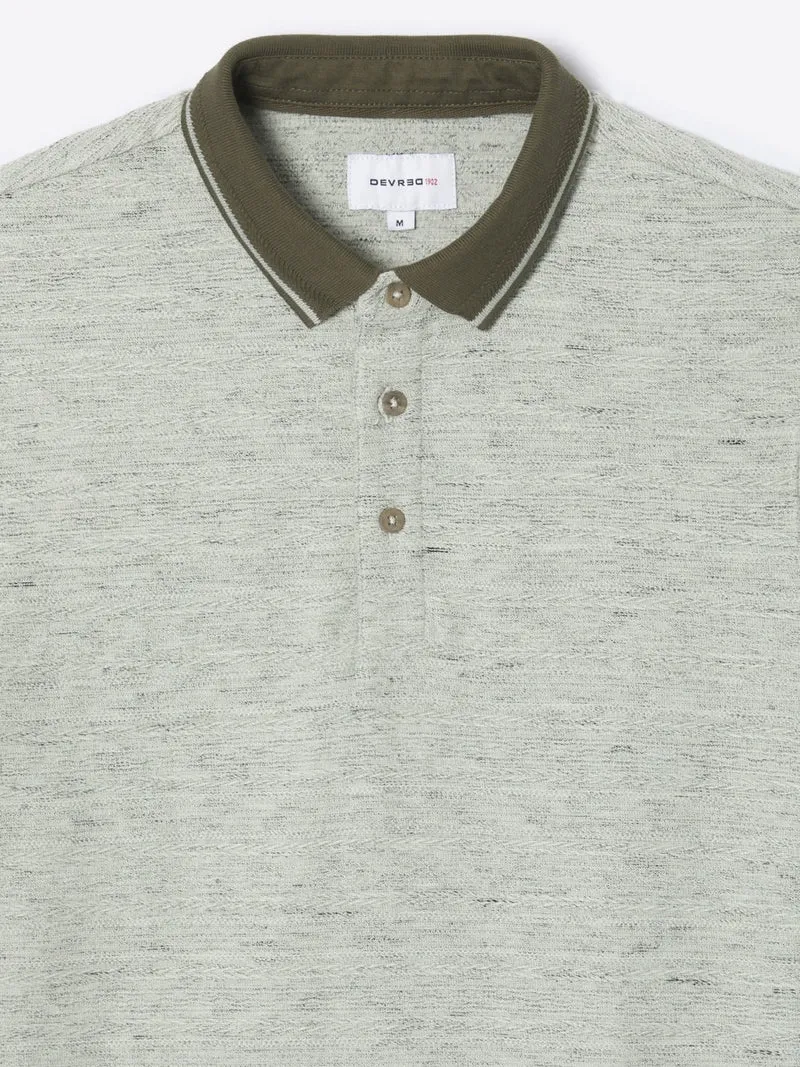 Polo col boutonné en coton