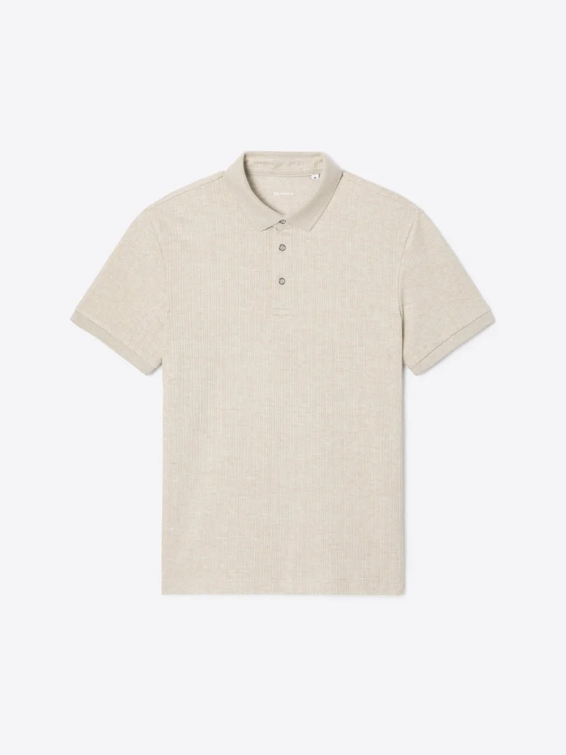 Polo col boutonné en coton