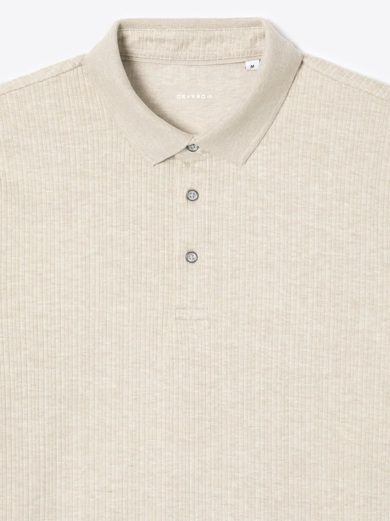 Polo col boutonné en coton