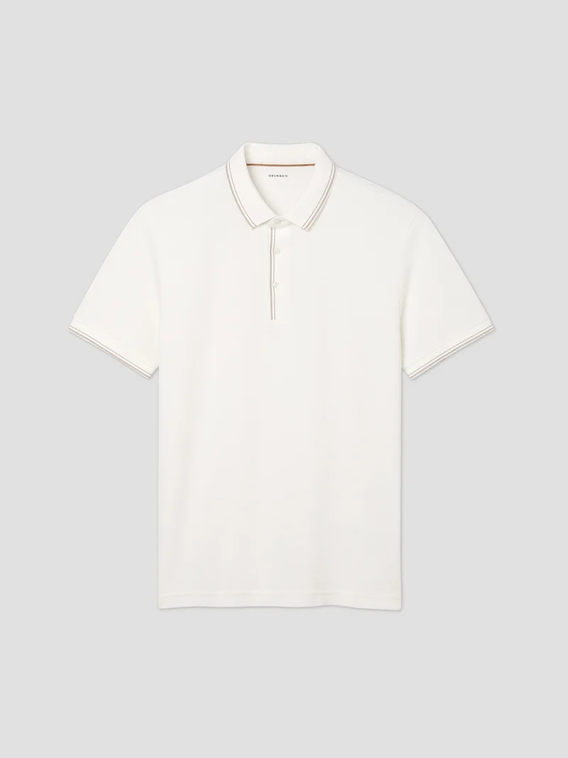 Polo boutonné en jacquard