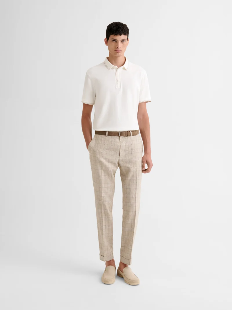 Polo boutonné en jacquard