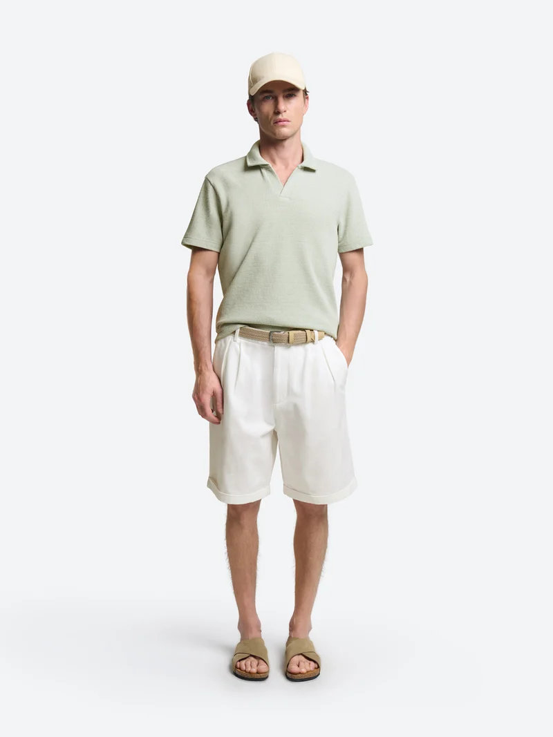 Polo col ouvert en coton