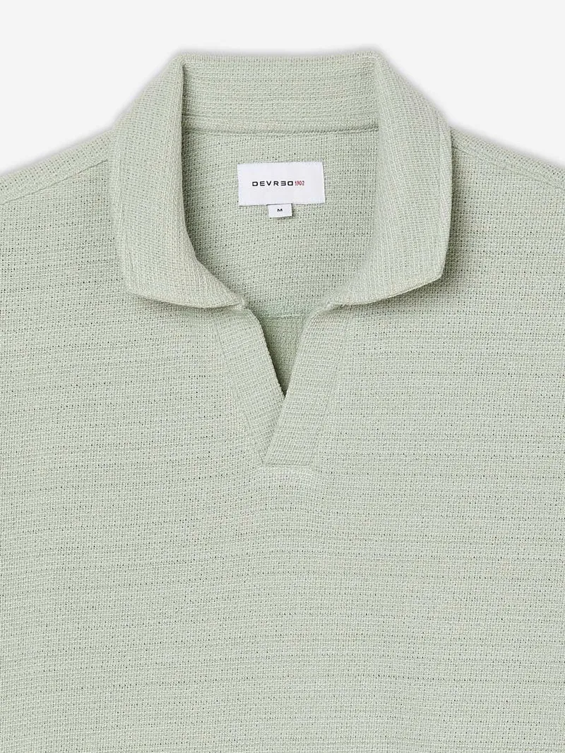 Polo col ouvert en coton