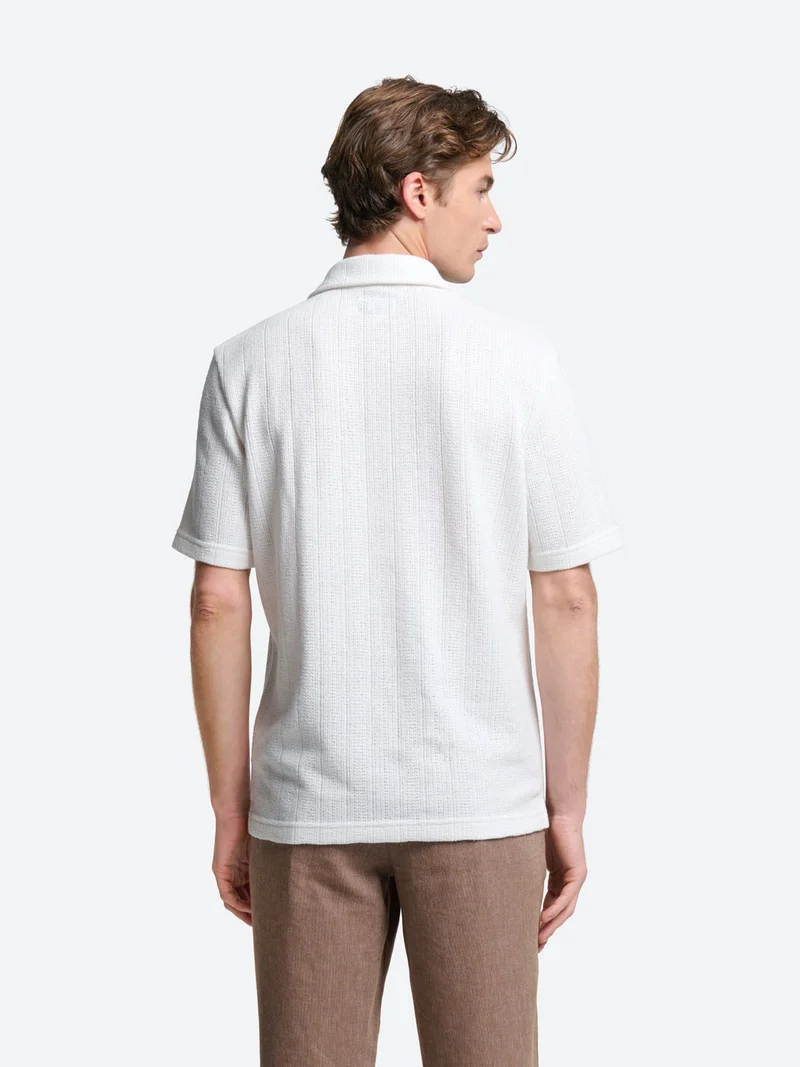 Polo col boutonné en coton
