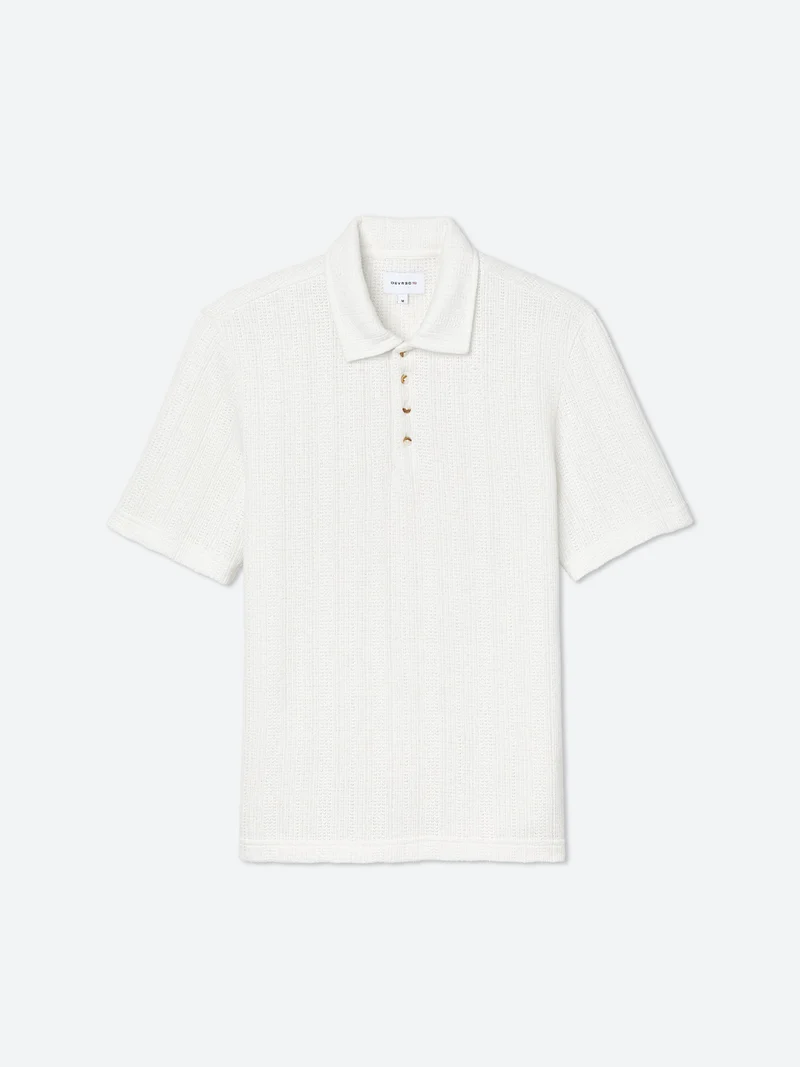 Polo col boutonné en coton