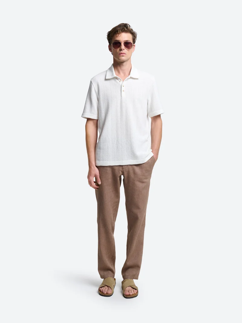 Polo col boutonné en coton