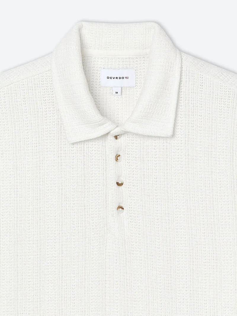 Polo col boutonné en coton