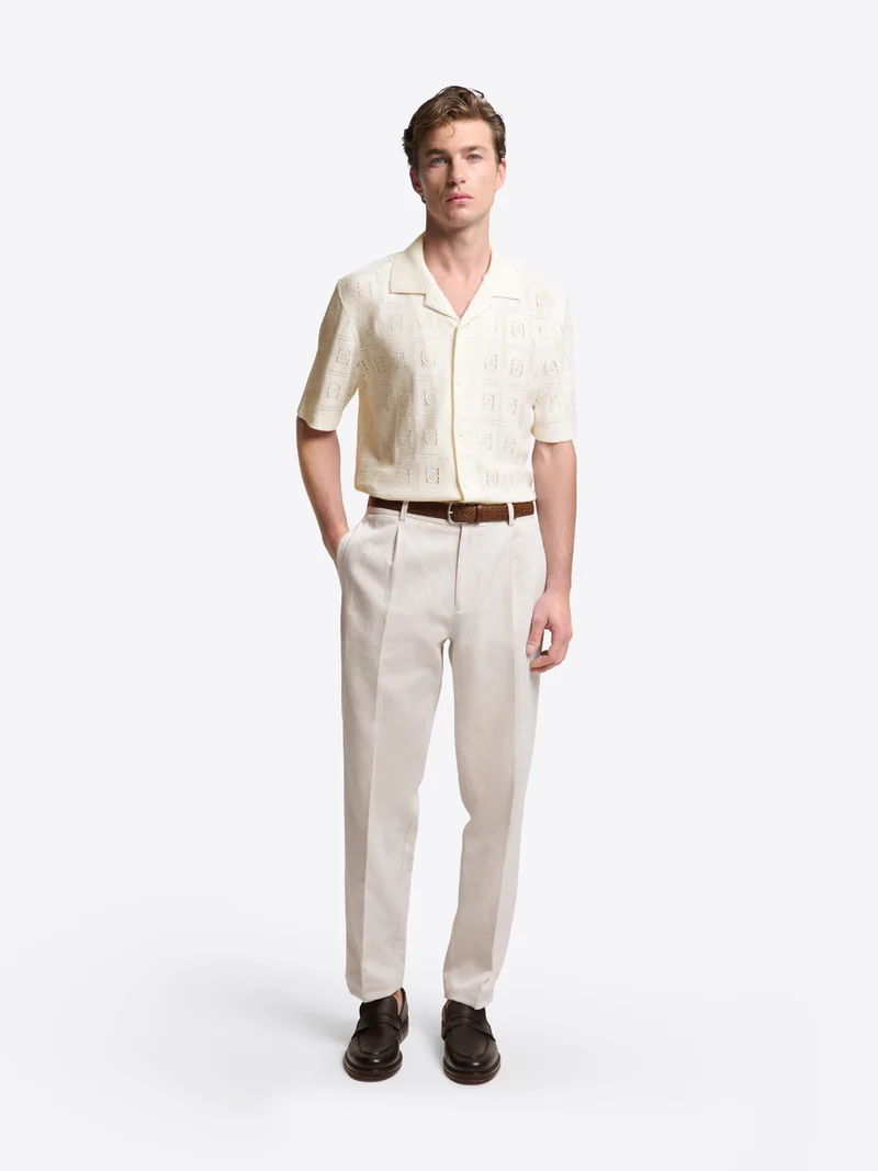 Polo col boutonné en maille crochet