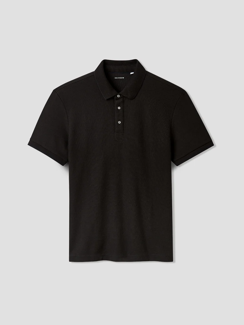 Polo boutonné gauffré