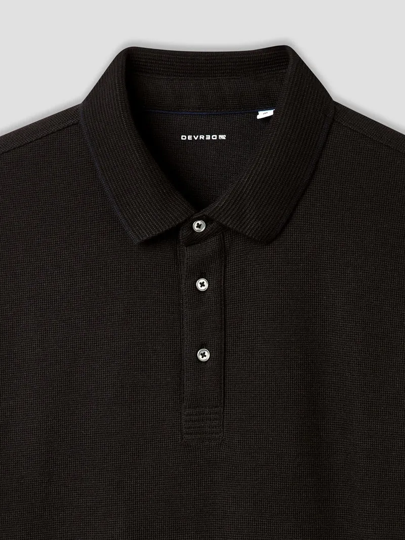 Polo boutonné gauffré