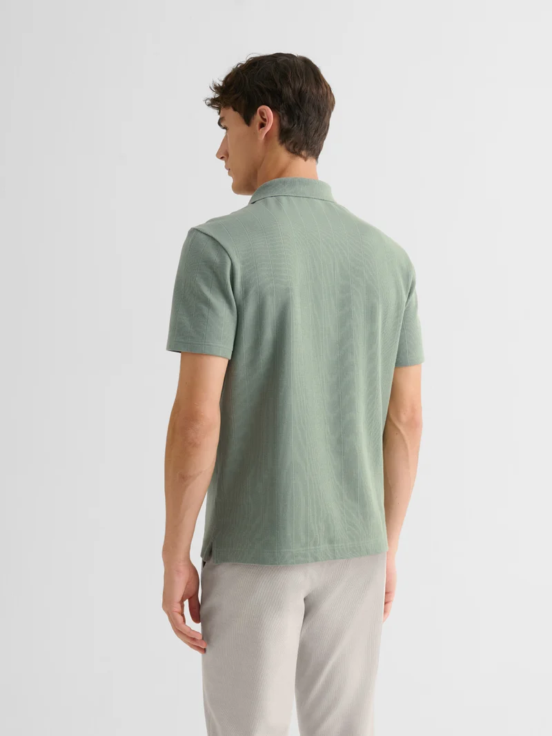 Polo col ouvert en coton