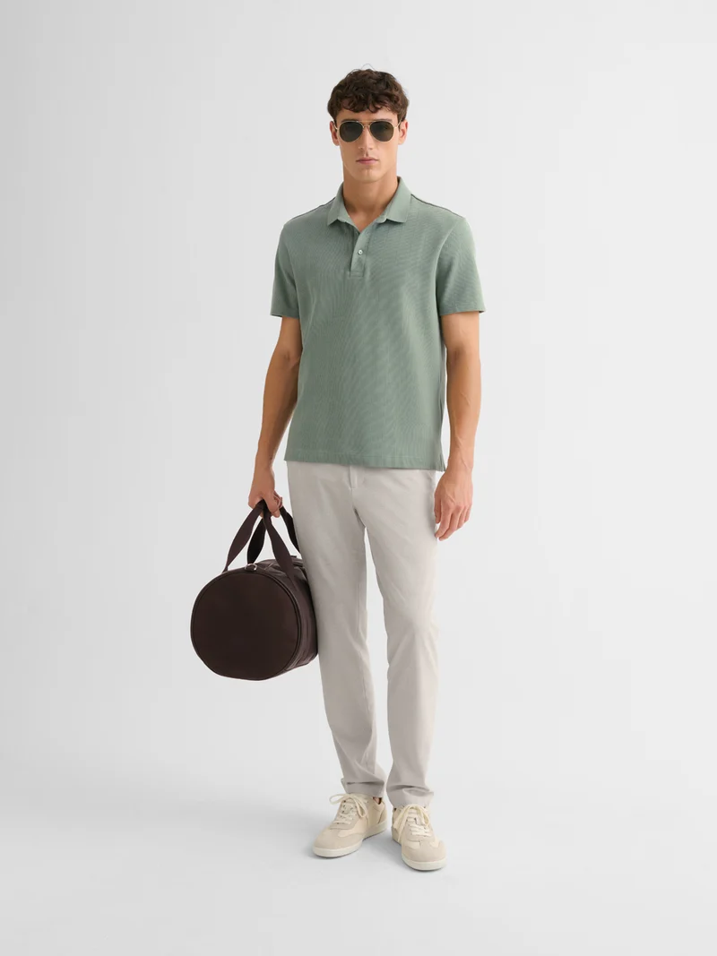Polo col ouvert en coton