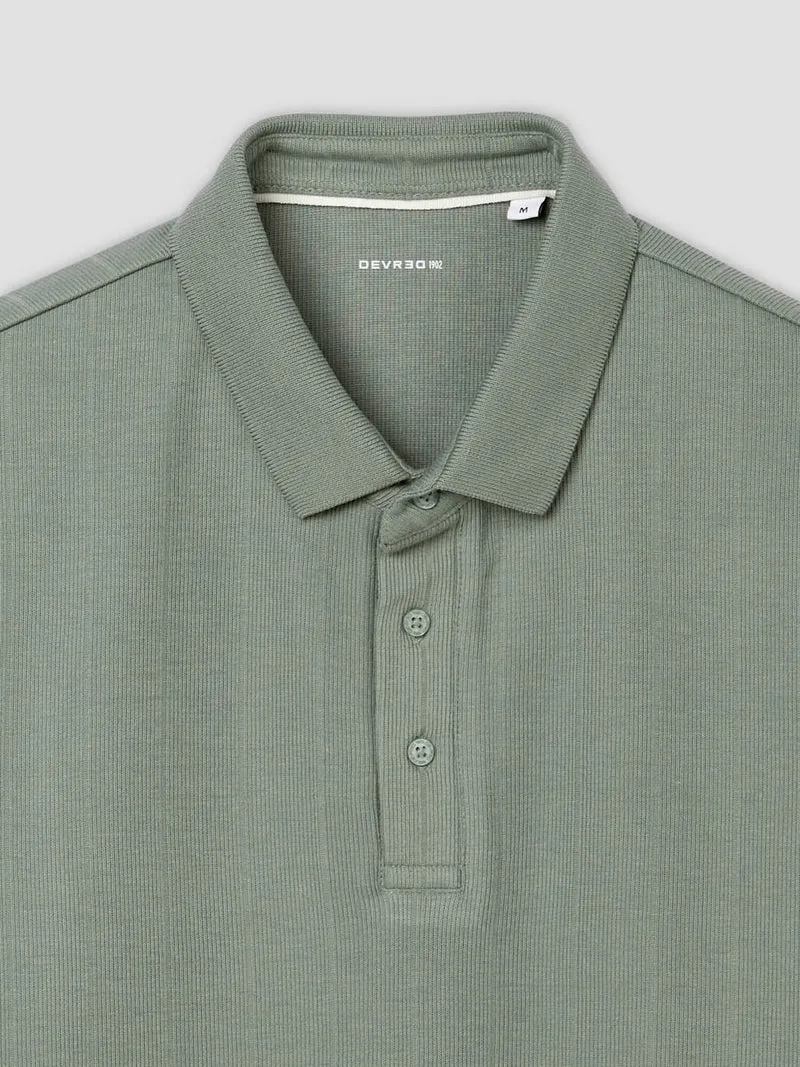 Polo col ouvert en coton