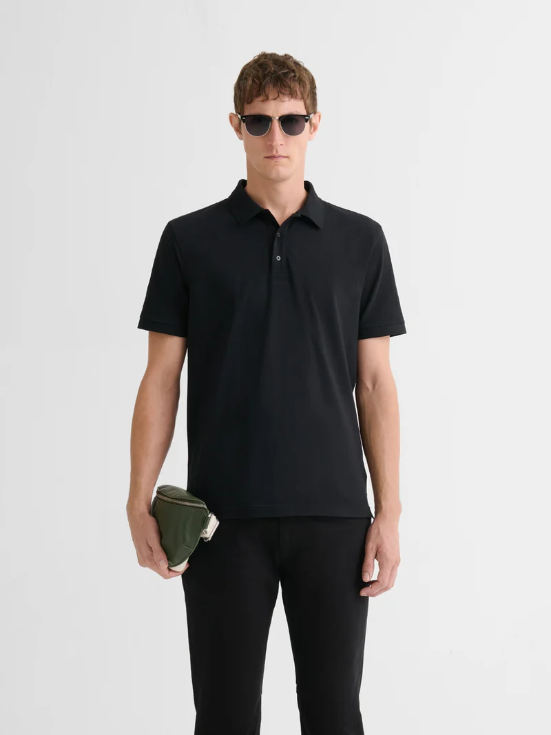 Polo boutonné en coton