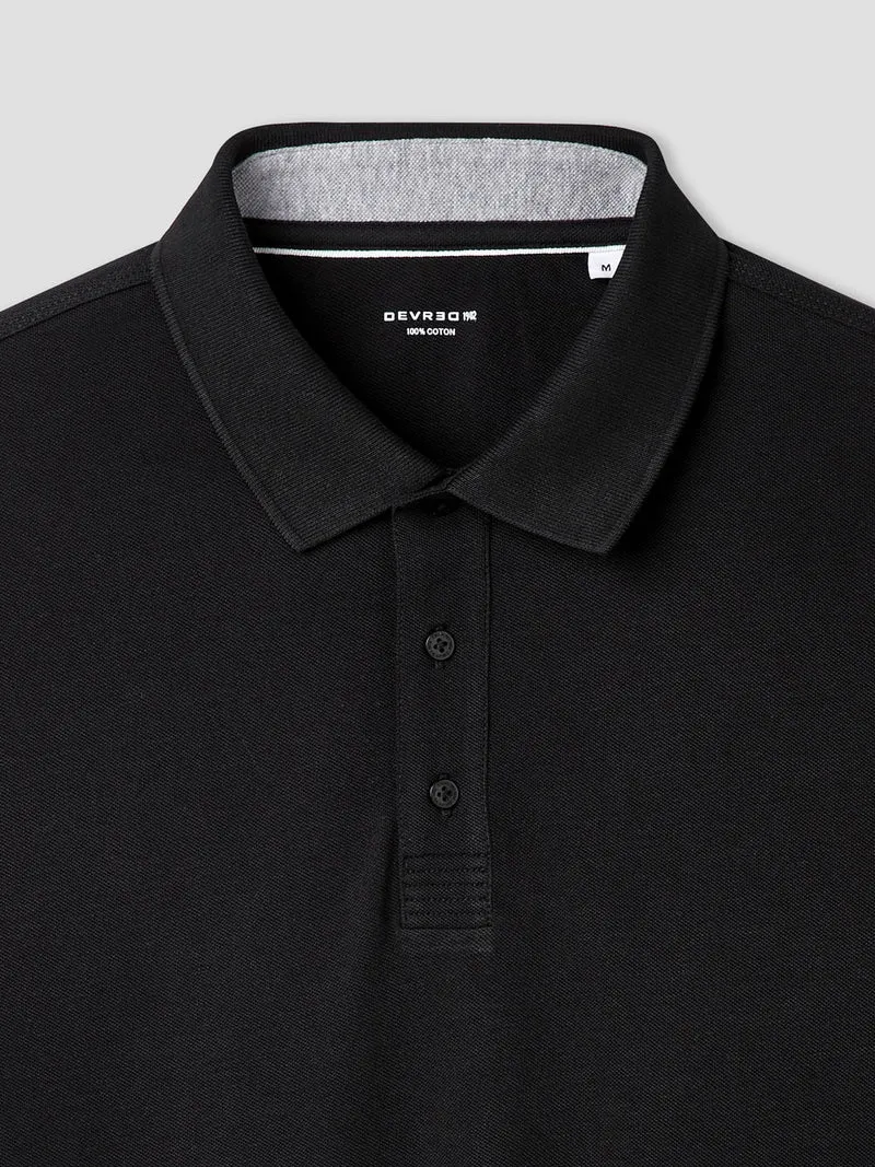 Polo boutonné en coton