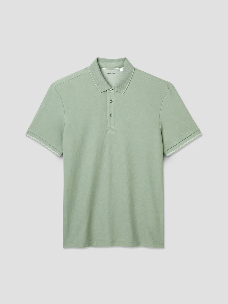 Polo boutonné gauffré