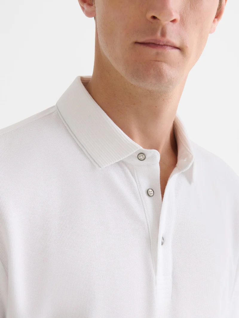 Polo boutonné gauffré