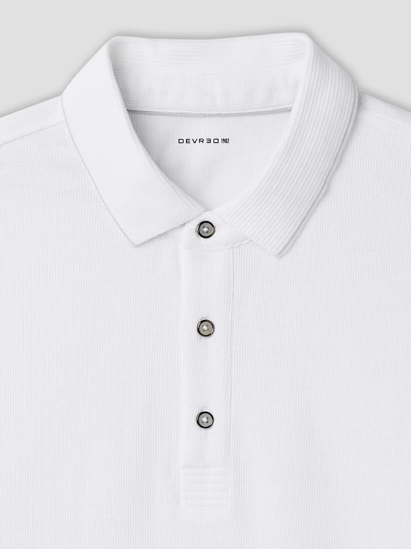 Polo boutonné gauffré