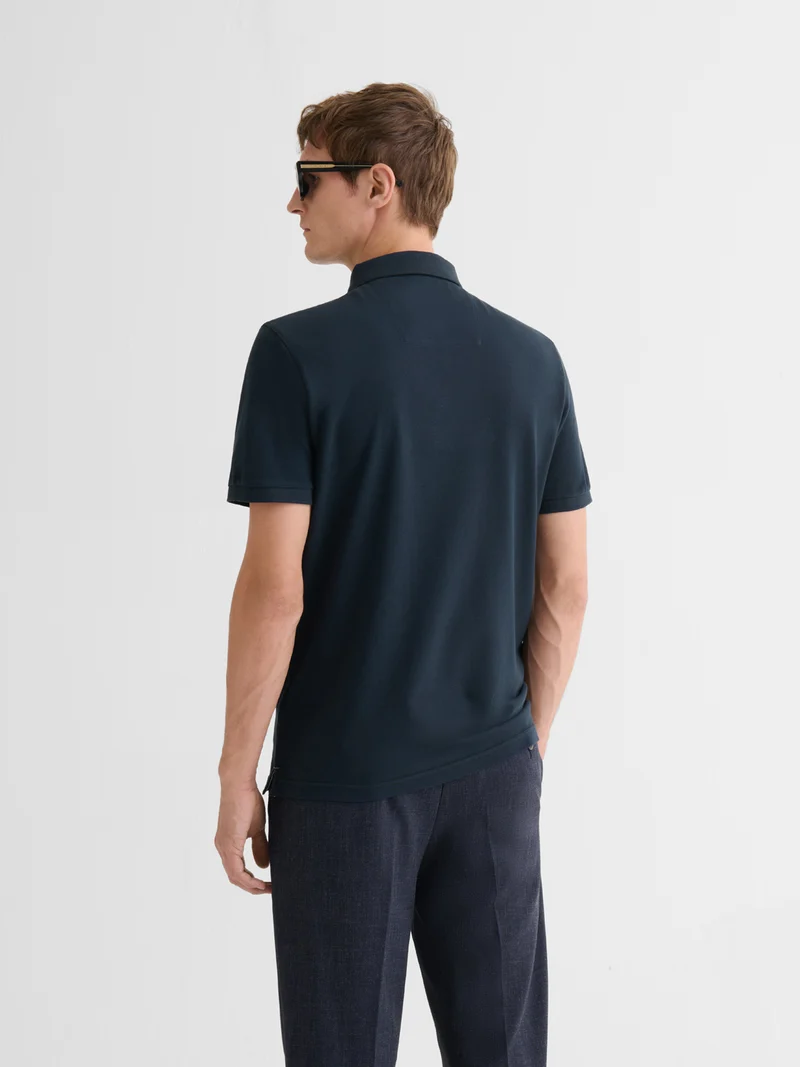 Polo boutonné en coton