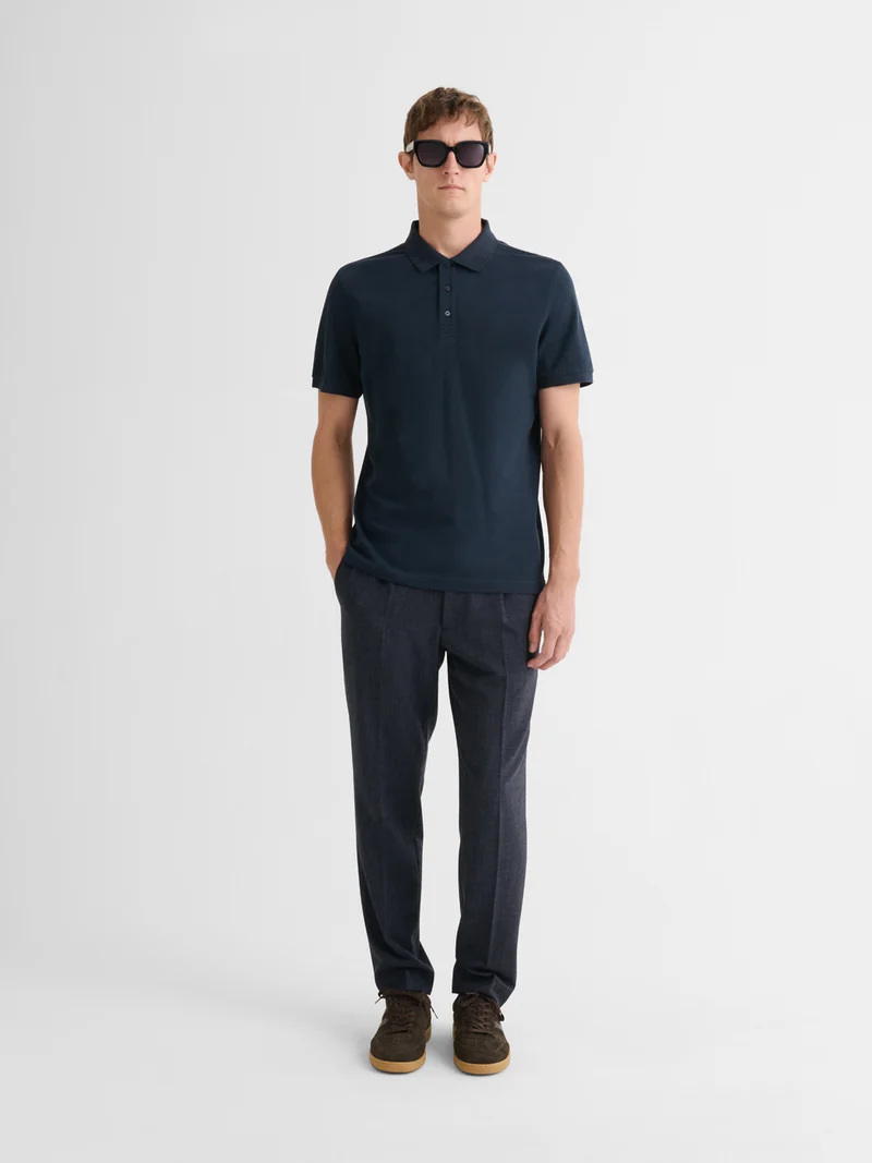 Polo boutonné en coton