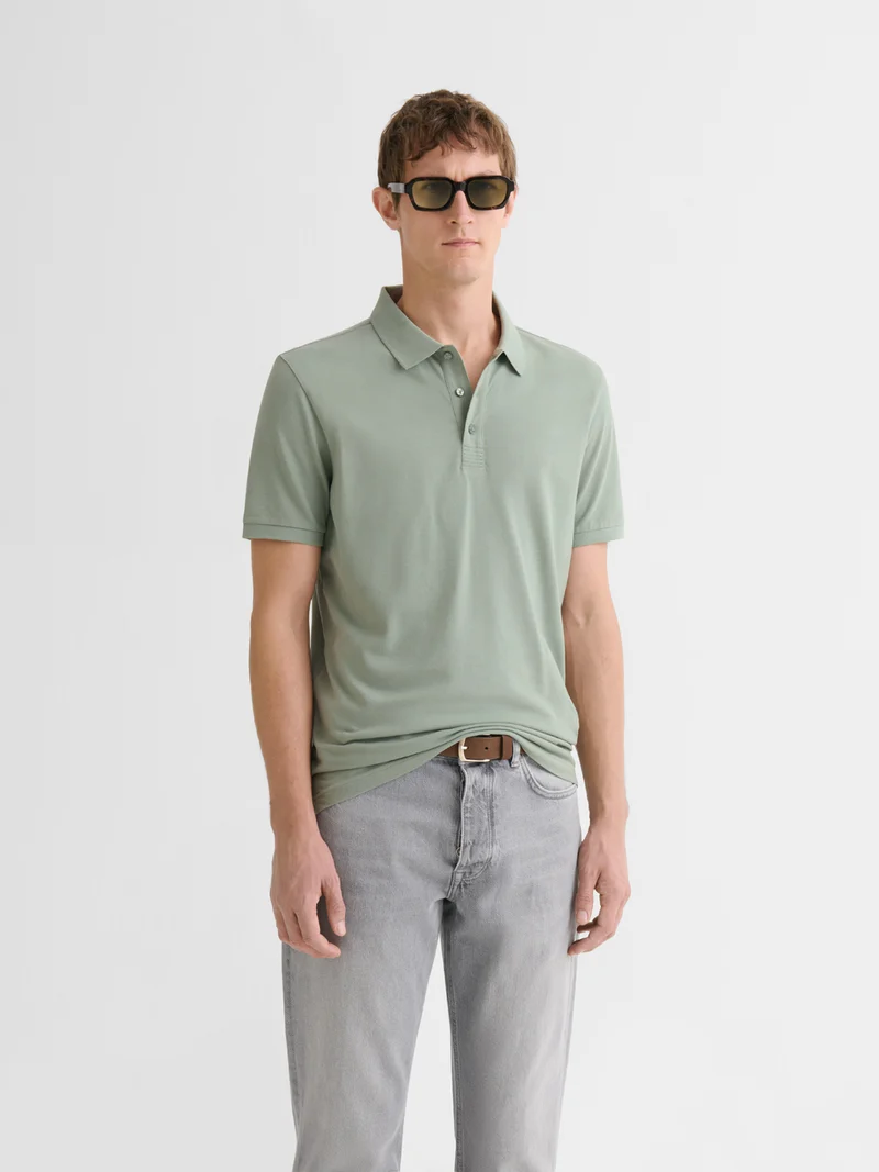 Polo boutonné en coton