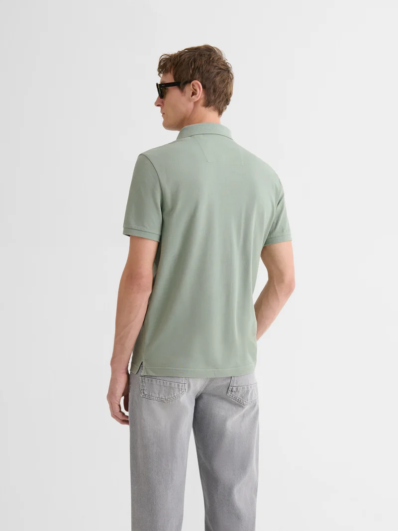 Polo boutonné en coton