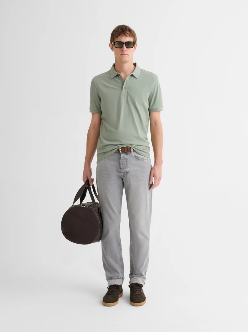 Polo boutonné en coton