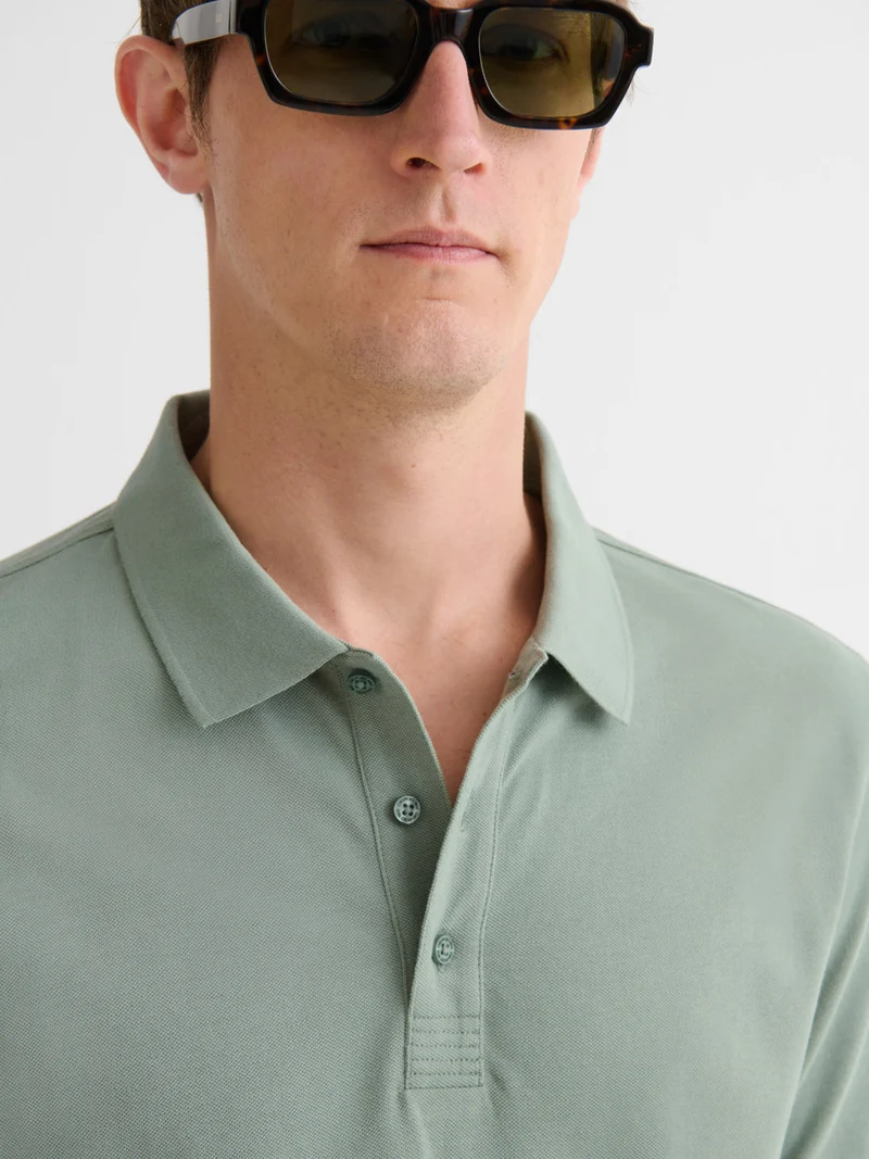 Polo boutonné en coton