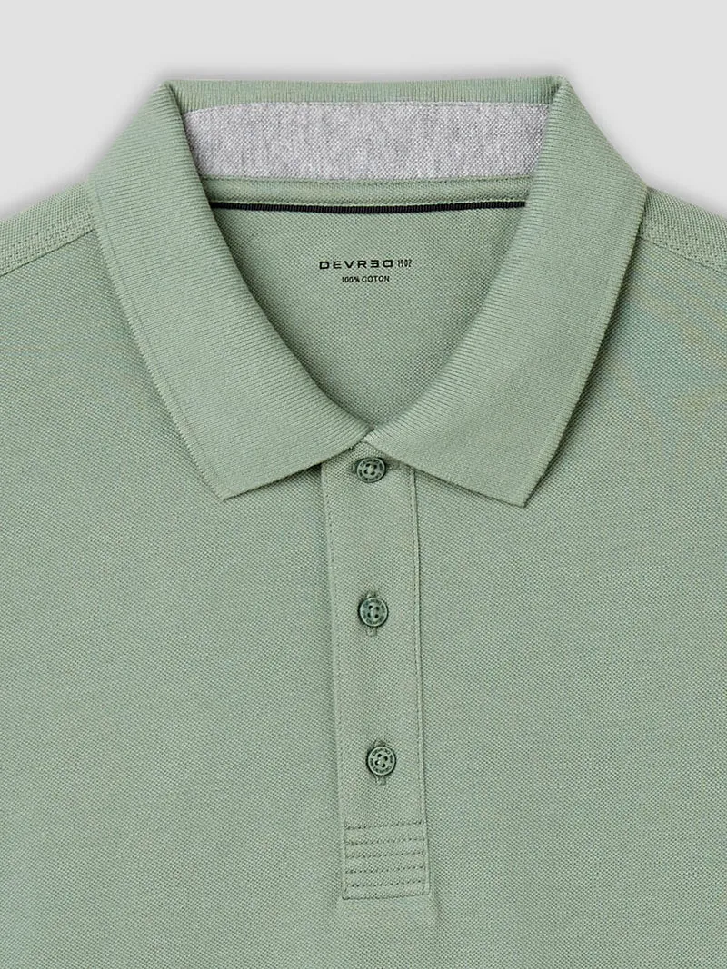 Polo boutonné en coton
