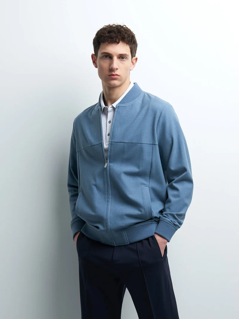 Veste legère col teddy uni
