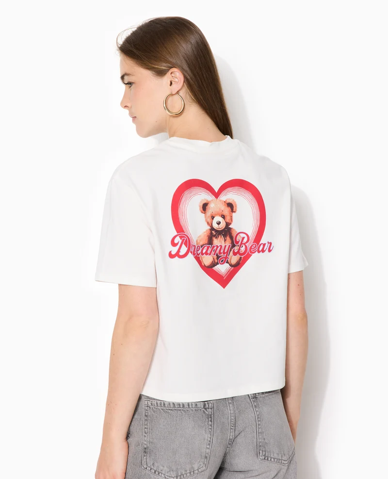 T-shirt court avec print devant et dos