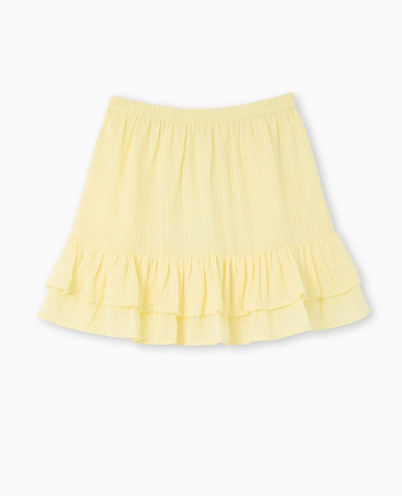 Jupe courte à volants avec mini sequins