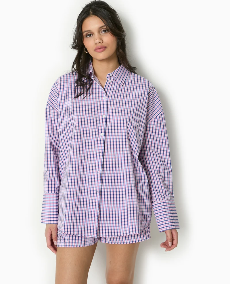 Chemise oversize à carreaux