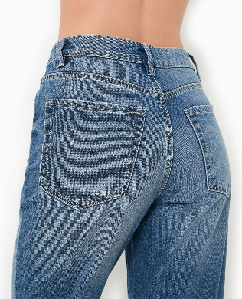 Jean mom taille haute