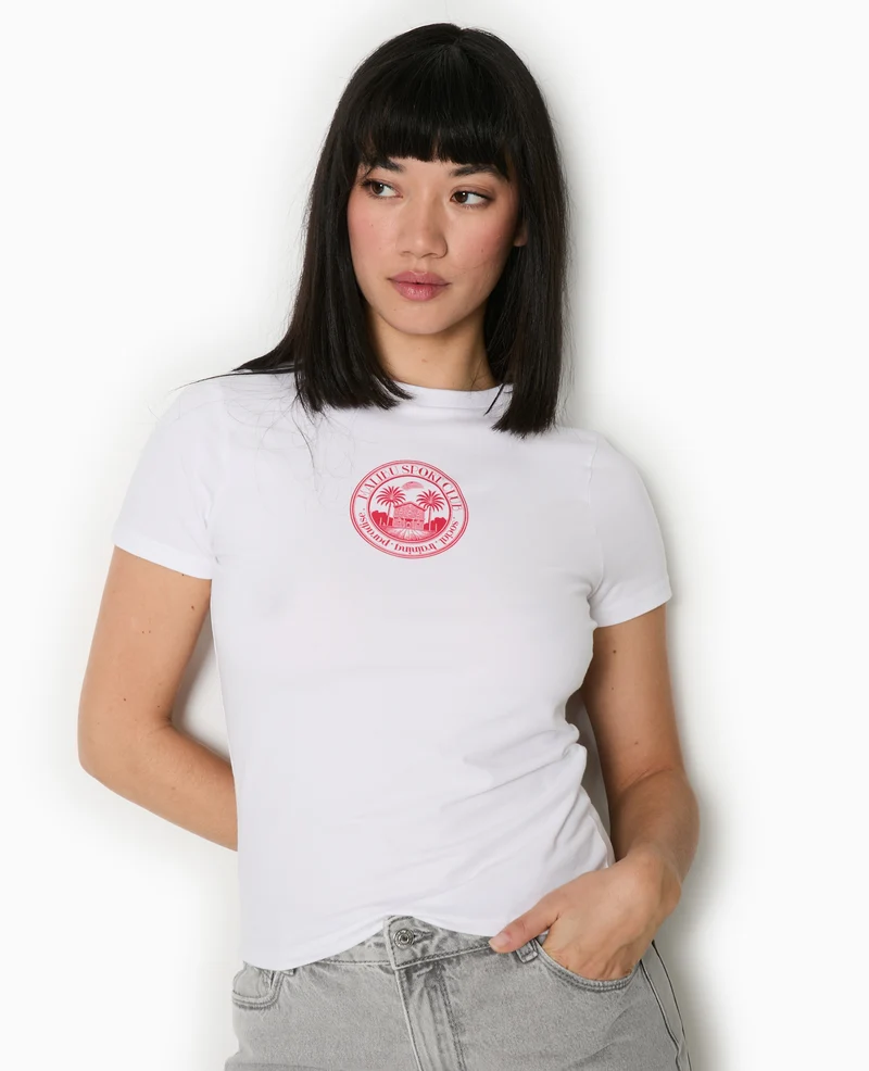 T-shirt ajusté avec print