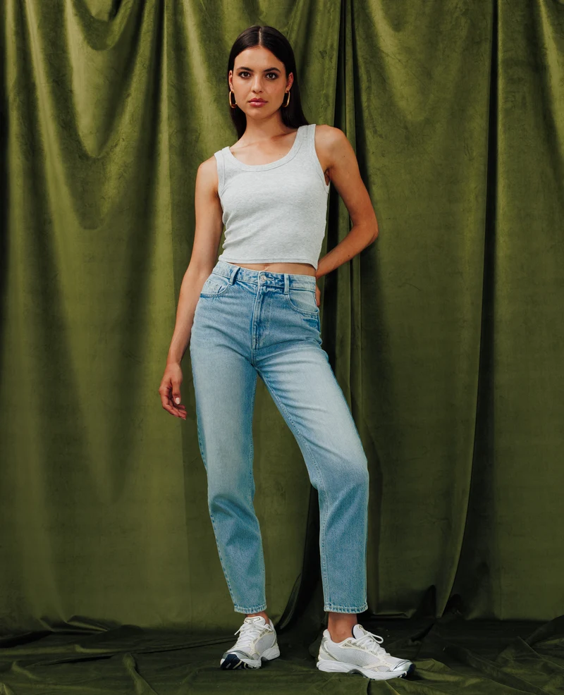 Jean mom taille haute