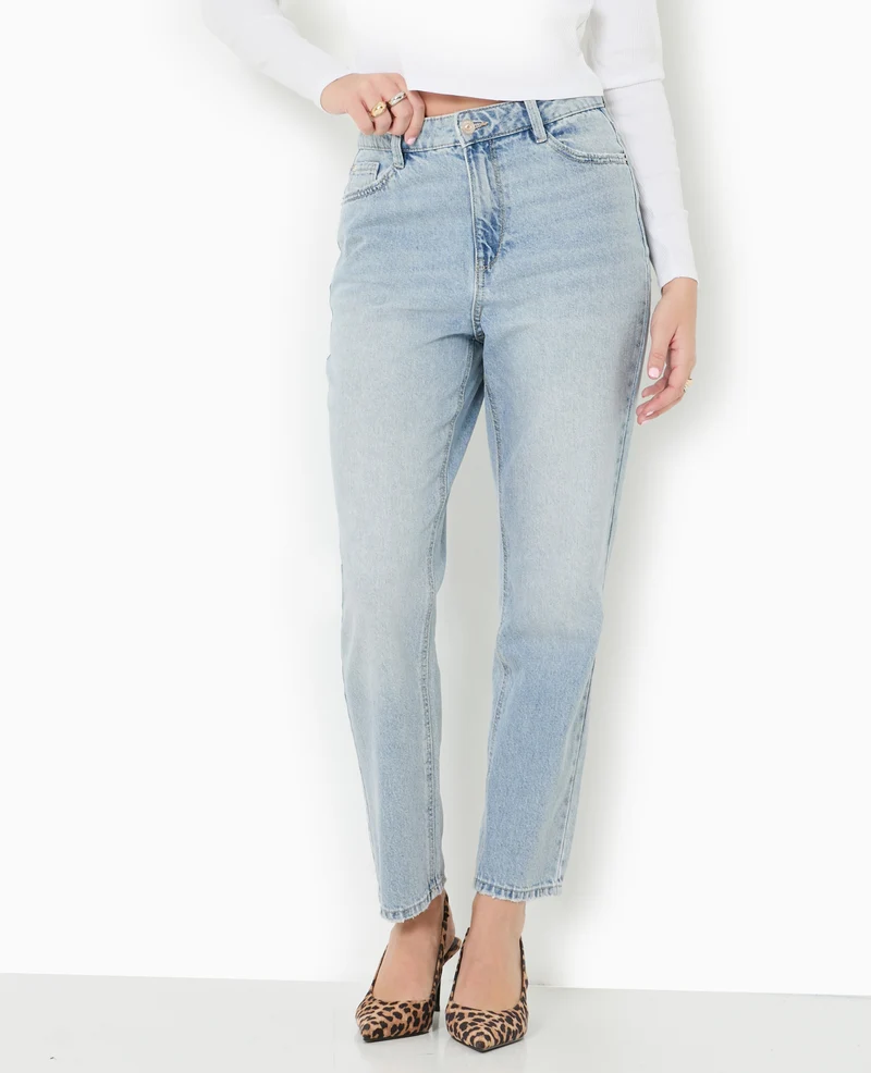 Jean mom taille haute